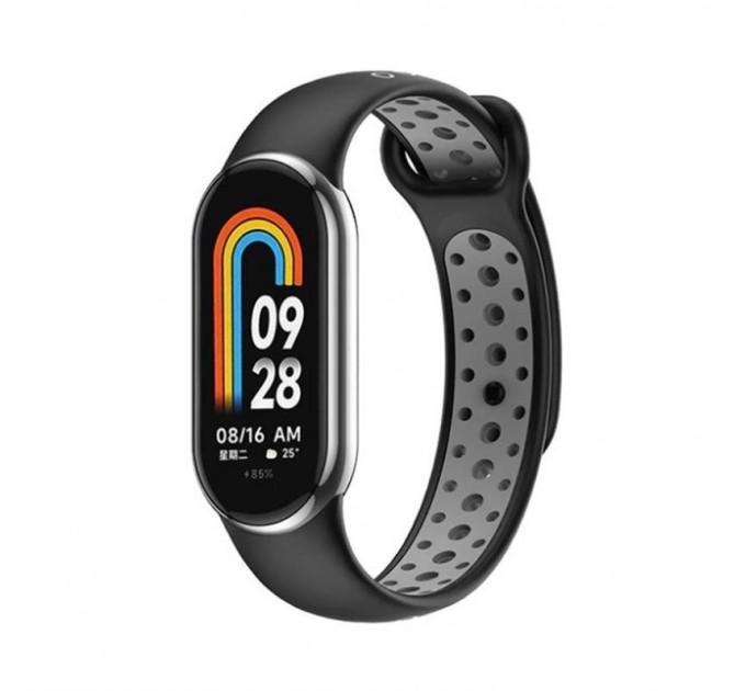 Ремінець BeCover Vents Style для Xiaomi Mi Smart Band 8 Black-Gray (709415)