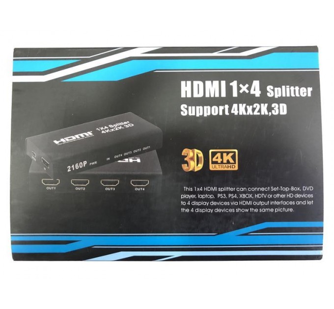 Atcom Розгалужувач (спліттер) Atcom (15190) HDMI 4 порти, підтримка UHD 4K