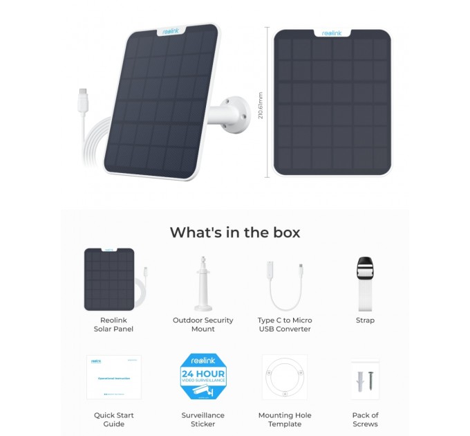 Reolink Сонячна панель Reolink Solar Panel 2 White