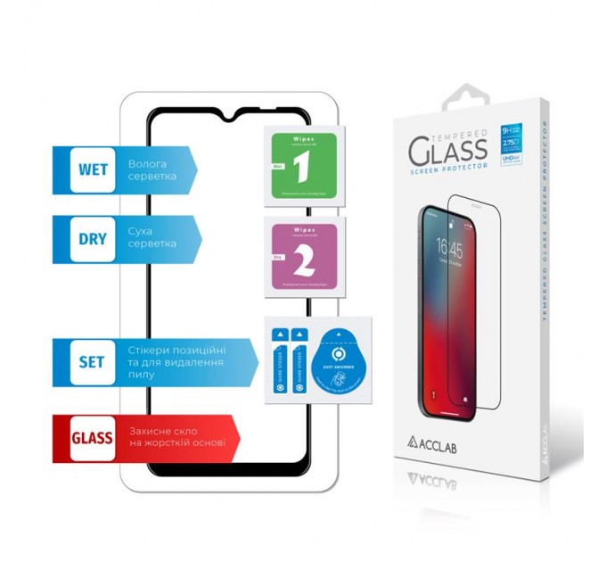 ACCLAB Захисне скло ACCLAB Full Glue для Samsung Galaxy A32 SM-A325 Black (1283126510533)