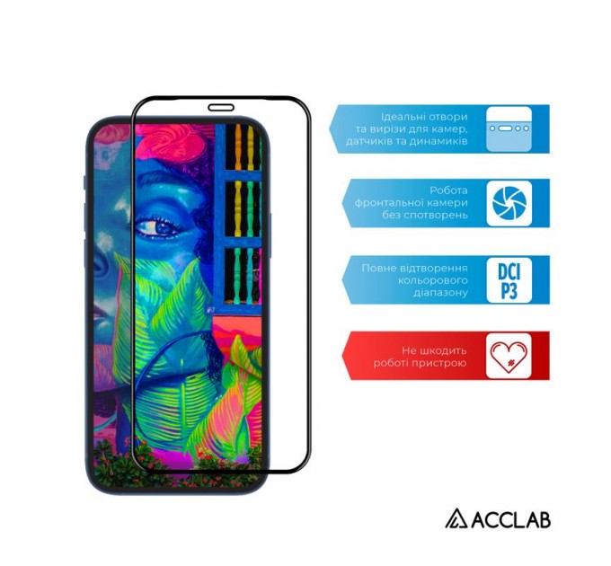 ACCLAB Захисне скло ACCLAB Full Glue для Samsung Galaxy A32 SM-A325 Black (1283126510533)