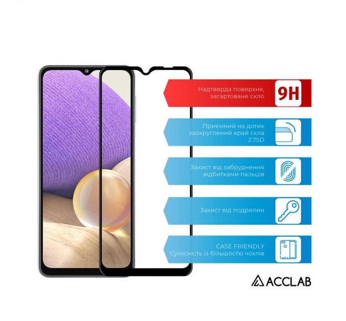 ACCLAB Захисне скло ACCLAB Full Glue для Samsung Galaxy A32 SM-A325 Black (1283126510533)