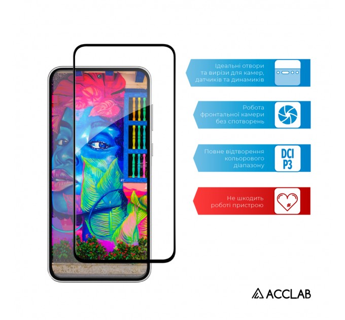 ACCLAB Захисне скло ACCLAB Full Glue для Samsung Galaxy A35 SM-A356 Black (1283126588778)