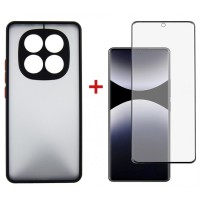 Чохол до мобільного телефона Dengos Kit Xiaomi Redmi Note 14 Pro case Matte + glass (Black) (DG-KM-128)