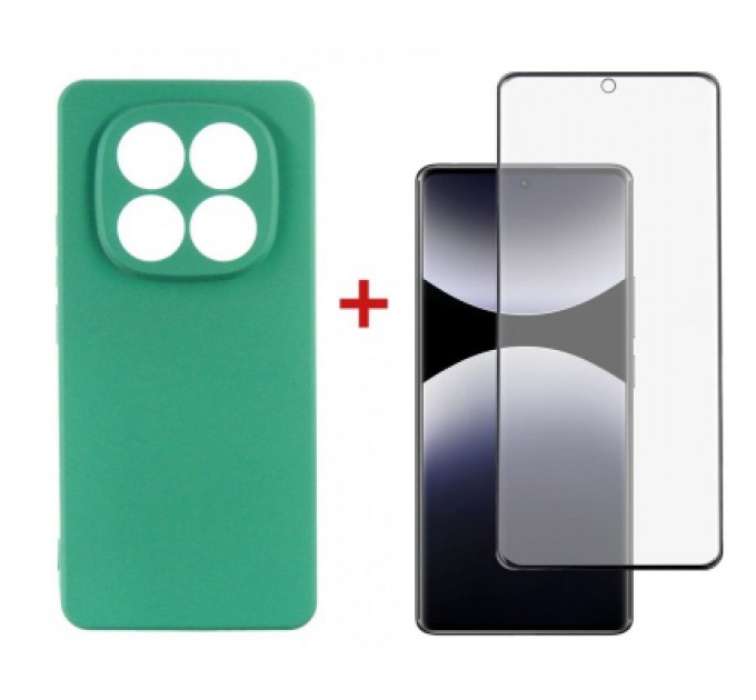 Dengos Чохол до мобільного телефона Dengos Kit Xiaomi Redmi Note 14 Pro case Soft + glass (Mint) (DG-KM-132)