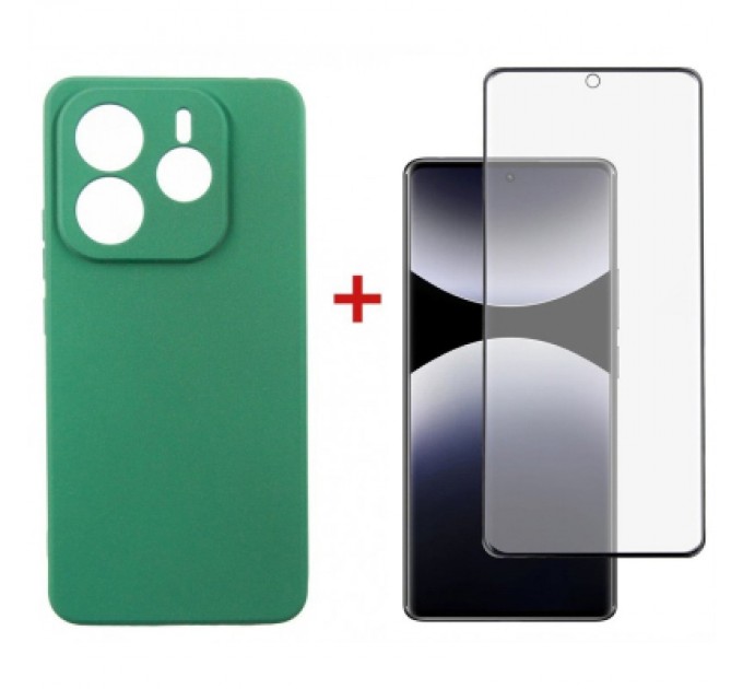 Dengos Чохол до мобільного телефона Dengos Kit Xiaomi Redmi Note 14 case Soft + glass (Mint) (DG-KM-131)