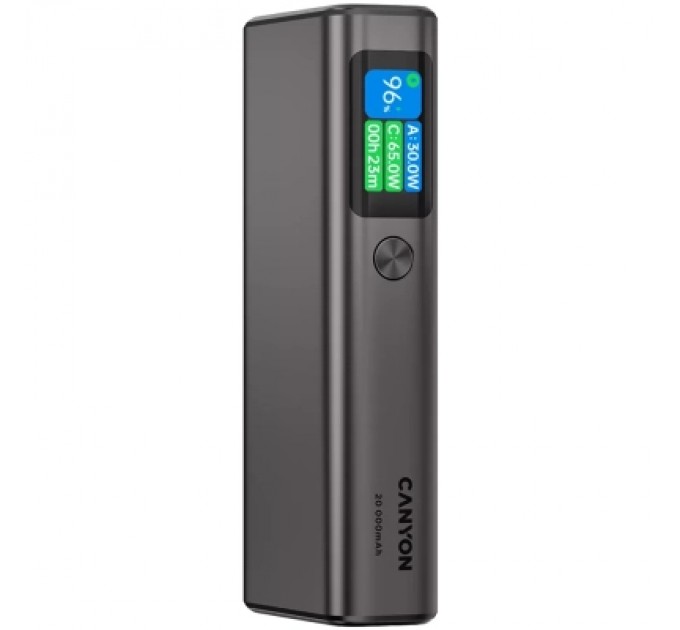 Canyon Батарея універсальна Canyon 20000mAh OnPower 230 TFT PD/130W Dark Grey (CNS-CPB230DG)