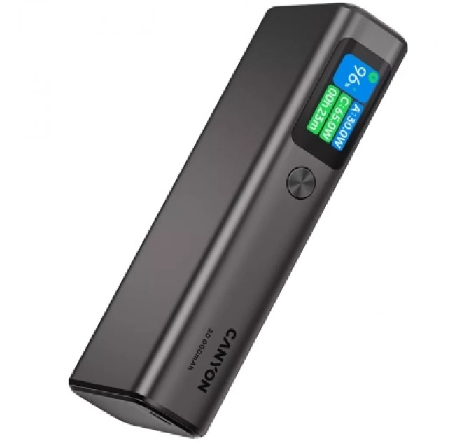 Canyon Батарея універсальна Canyon 20000mAh OnPower 230 TFT PD/130W Dark Grey (CNS-CPB230DG)