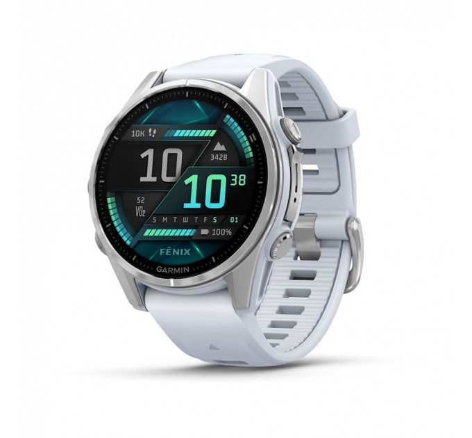 Garmin Смарт-годинник Garmin Fenix 8 43mm AMOLED Silver with Whitestone Silicone (010-02903-06)