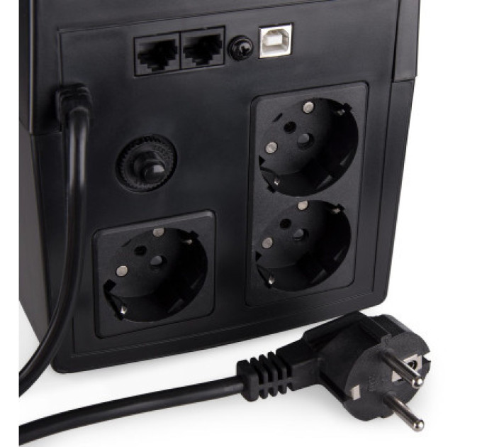 Vinga Пристрій безперебійного живлення Vinga LED 1200VA plastic case with USB (VPE-1200PU)