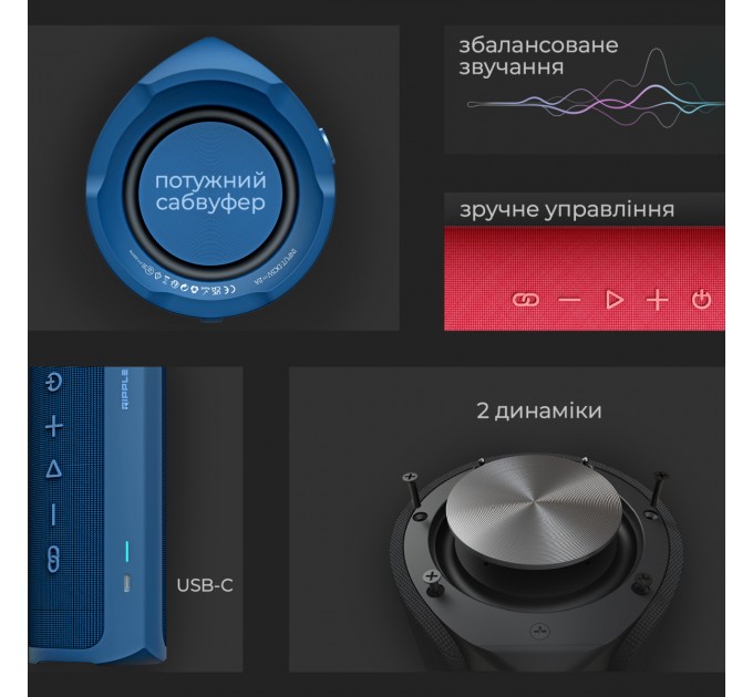 Акустична система HiFuture Ripple 30W Red (ripple.red.)