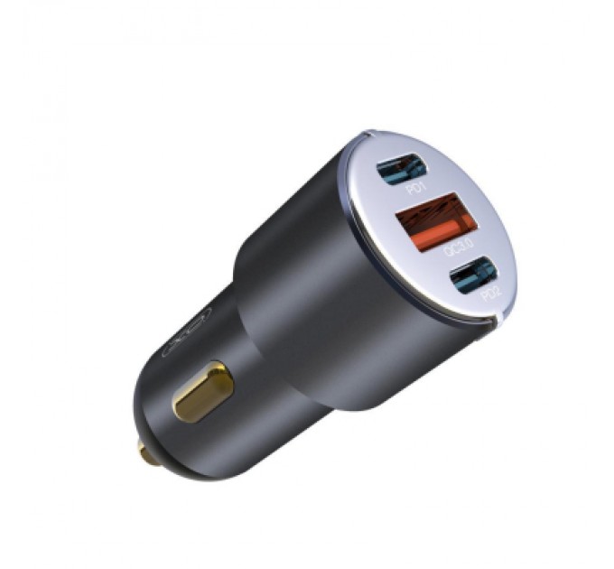 Зарядний пристрій XO CC45 1 USB QC 3.0 + 2 Type-C PD (60W) Black (XO-CC45-BK)