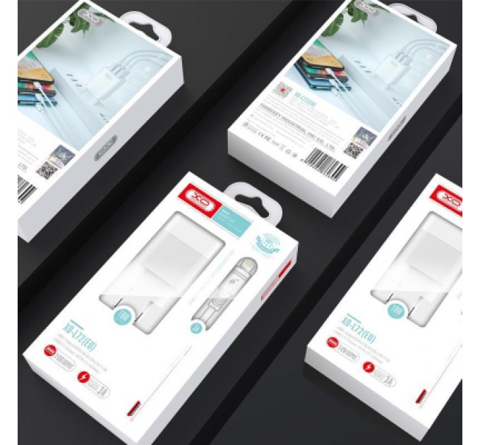 XO Зарядний пристрій XO QC 3.0 L72 30W (18W/1USB + 2.4A/2 USB) + cable Lightning White (XO-L72i-WH)