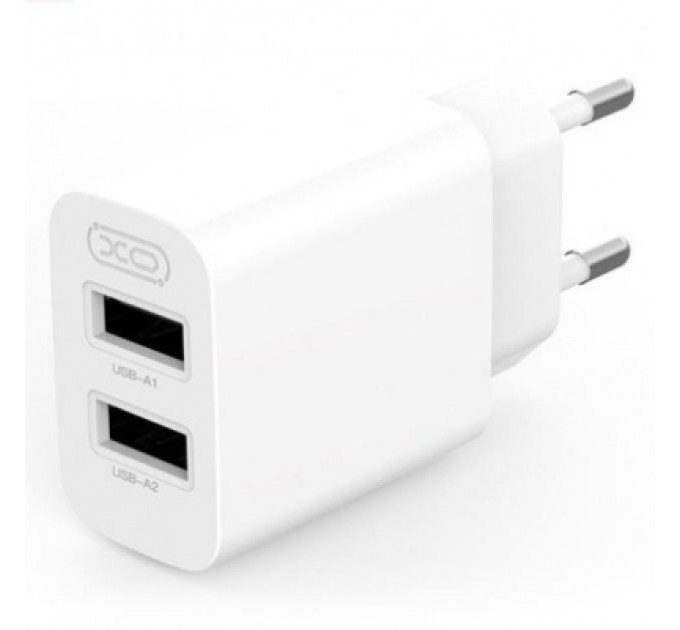 XO Зарядний пристрій XO L109 12W (2USB/2.4A) + USB - Type-C White (XO-L109-T)