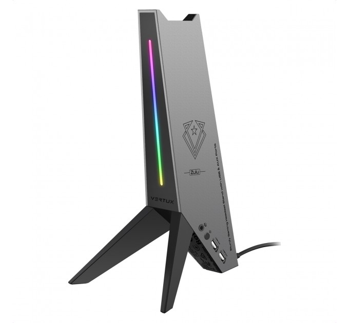 Vertux Підставка для навушників Vertux Zulu 2xUSB 2.0 / Mini Jack 3.5 мм Black (zulu.black)