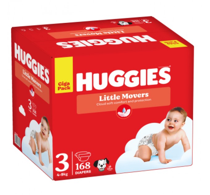 Huggies Підгузки Huggies Little Movers 3 (4-9 кг) M-pack, 168 шт (5029053577852)
