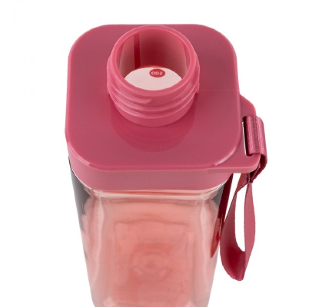 Kite Поїльник-непроливайка Kite квадратна, 550 мл, рожева (K24-1209-3)