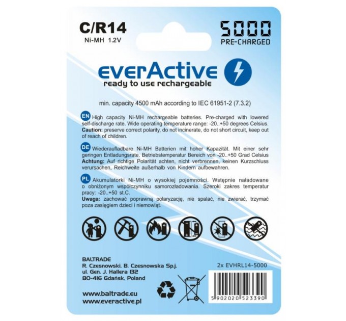 everActive Акумулятор everActive С/HR14 5000mAh BL 2шт