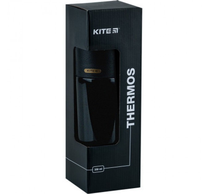 Kite Поїльник-непроливайка Kite Термос Pearl, 350 мл, чорний (K24-302-1)