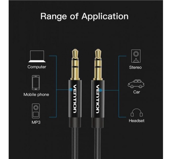 Vention Кабель Vention 3.5 мм - 3.5 мм (M/M), 1 м, Black (BAGBF)
