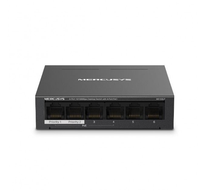 Mercusys Комутатор 6-портовий 10/100 Мбіт/с ( 4 портів PoE+), MS106LP MERCUSYS
