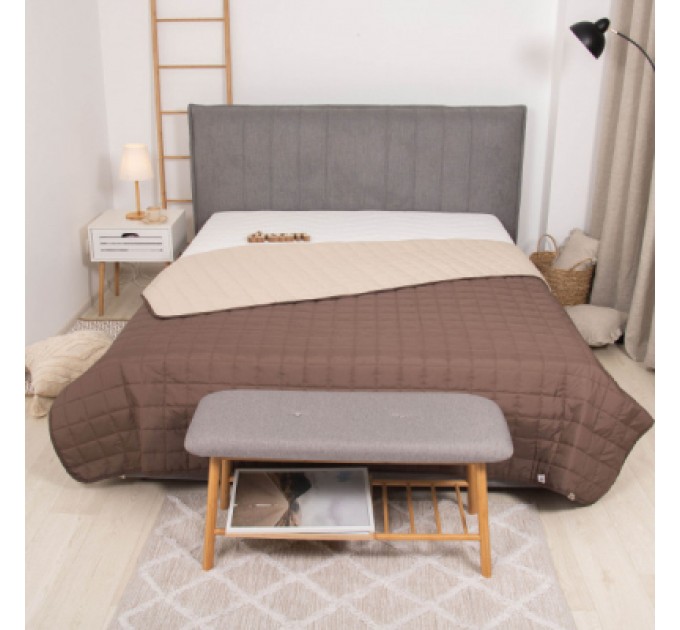 Viluta Покривало Viluta стьобане двустороннє Дует Шоколадно-ванільний 210х240 (duet_shokvanil_210x240)