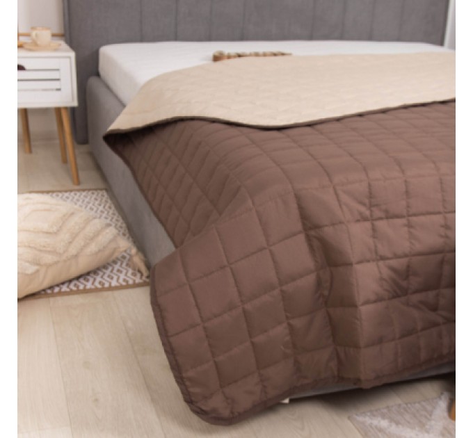 Viluta Покривало Viluta стьобане двустороннє Дует Шоколадно-ванільний 210х240 (duet_shokvanil_210x240)