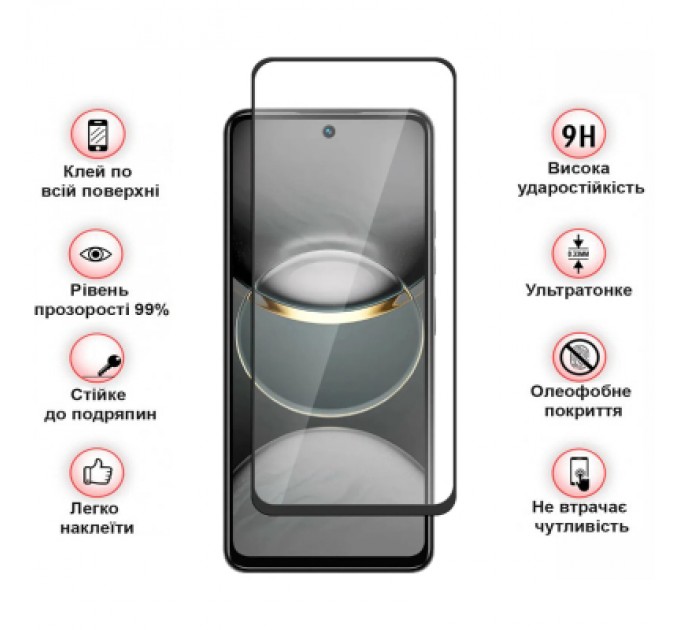 Скло захисне BeCover Tecno Spark 30 Pro (KL7) Black (713080)