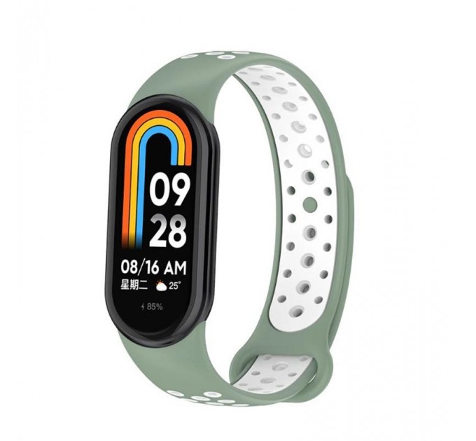 BeCover Ремінець BeCover Vents Style для Xiaomi Mi Smart Band 8 Pine Green-White (709420)