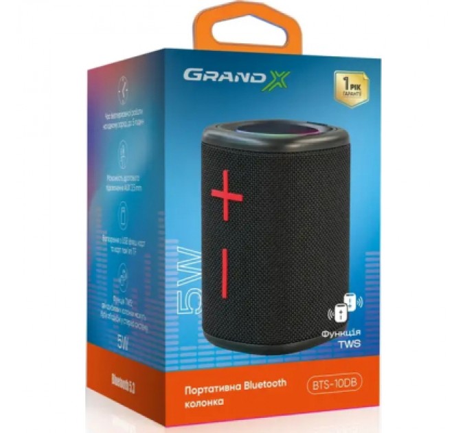 Акустична система Grand-X Bluetooth Black (BTS-10DB)