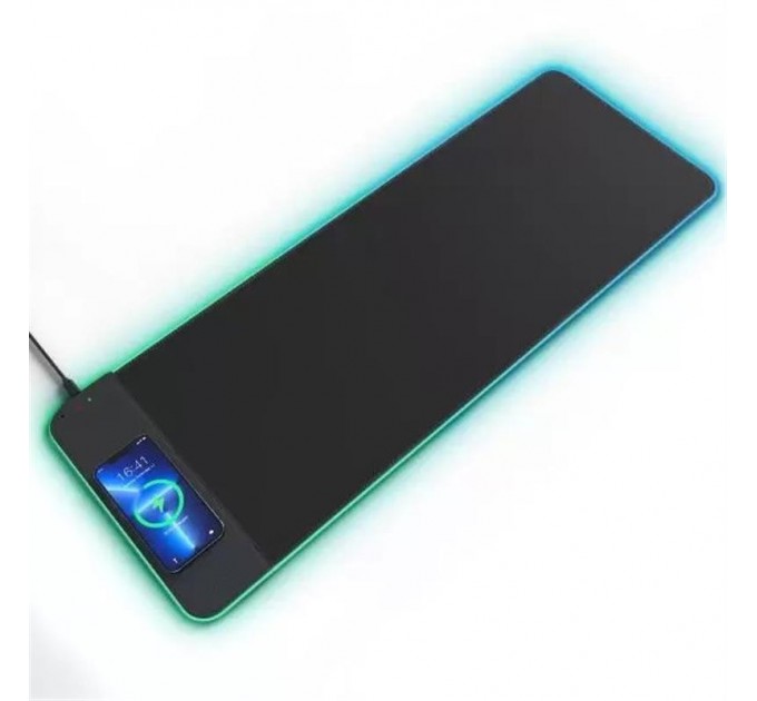 Килимок для миші з бездротовим зарядним пристроєм Choetech (T543-F) RGB Illuminated 15W Wireless Charging Mouse Pad