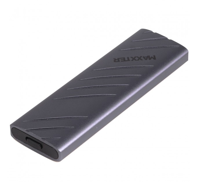 Maxxter Зовнішня кишеня Maxxter M.2 NVMe PCIe, USB 3.2 Type-C, Metal, Black (EHDE-2280D-01)