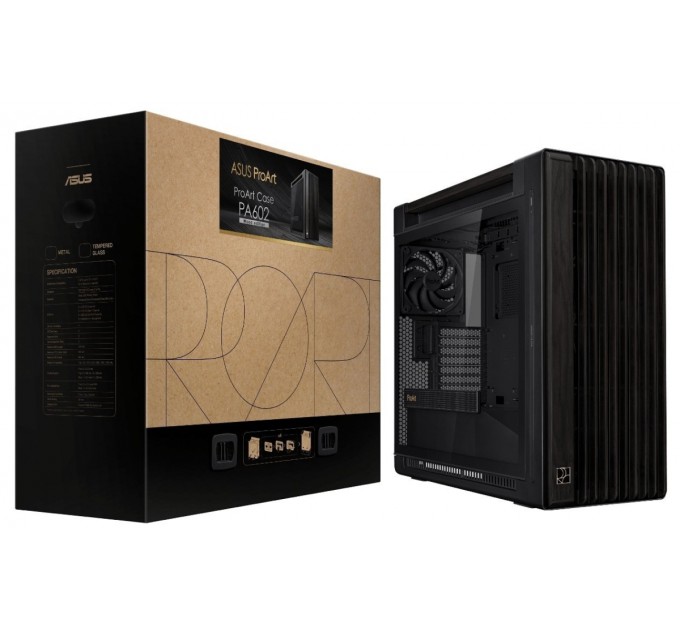 Корпус Asus ProArt PA602 Wood Edition Tempered Glass без БЖ (90DC00J0-B09020)
