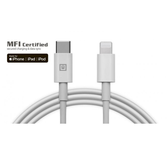 Кабель REAL-EL USB Type-C - Lightning (M/M), 2 м, White  (4743304104697)