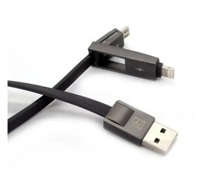 Remax Кабель Remax RC-042t Strive USB - Lightning + micro USB (M/M), 1 м, Black (6954851272939)