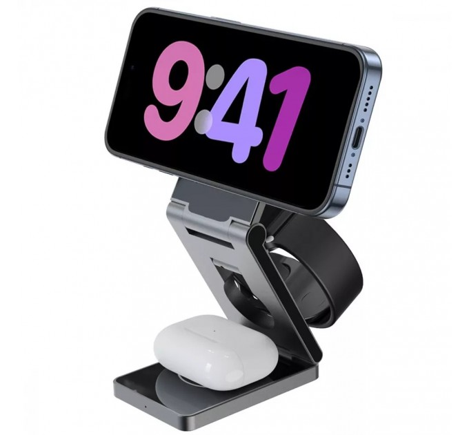 Proove Бездротовий зарядний пристрій Proove Titan Volt 3in1 Gray (WSTV15000003)