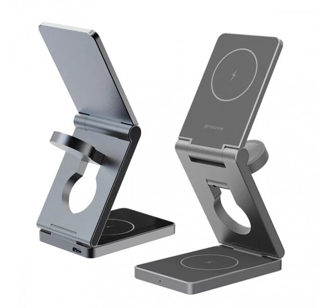 Proove Бездротовий зарядний пристрій Proove Titan Volt 3in1 Gray (WSTV15000003)
