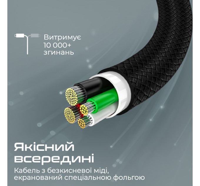 Кабель Promate xCord-CC USB Type-C - USB Type-C (M/M), 1 м, Black (xcord-cc.black)