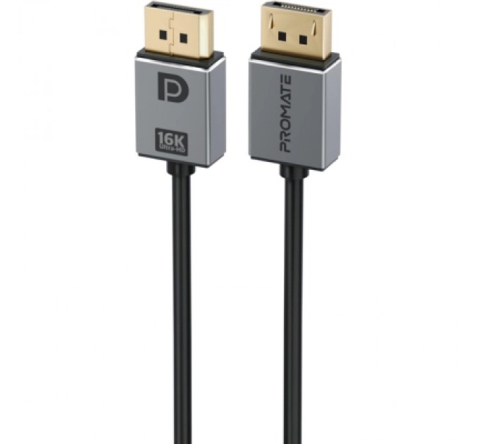 Кабель мультимедійний DisplayPort to DisplayPort v.2.0 dplink-16k.black Promate (dplink-16k.black)