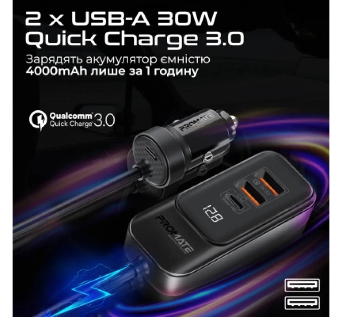 Promate Зарядний пристрій Promate gearhub-120w.black