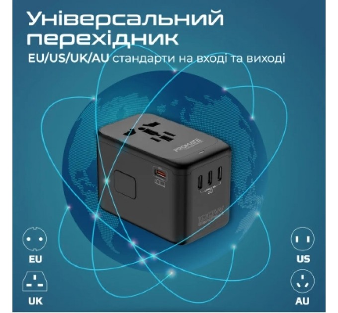 Зарядний пристрій Promate tripmate-gan100