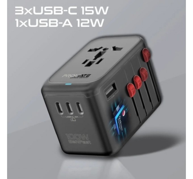 Зарядний пристрій Promate tripmate-gan100