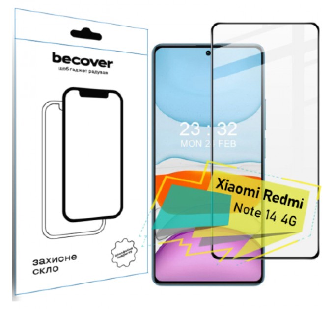 Скло захисне BeCover Xiaomi Redmi Note 14 4G Black (713099)