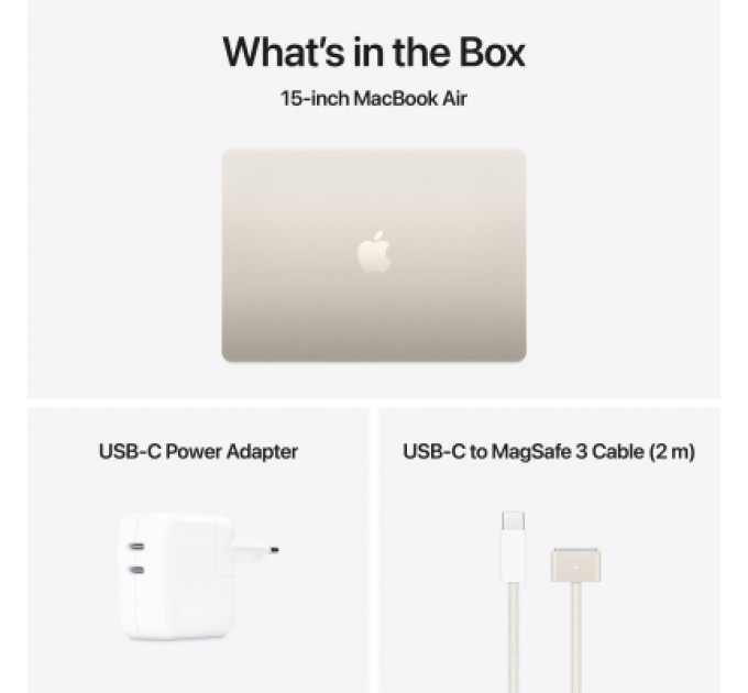 Apple Ноутбук Apple MacBook Air 13 M4 A3241 Starlight (MW1J3UA/A)