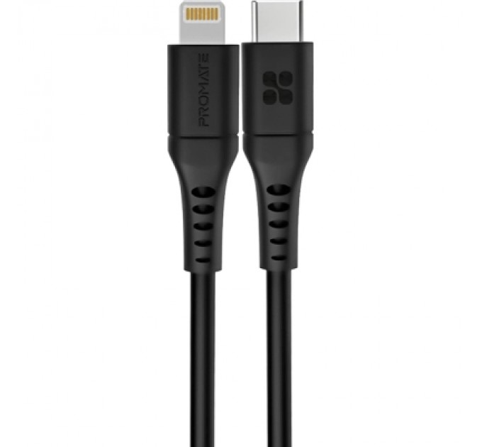 Дата кабель USB-C to Lightning powerlink-120.black Promate (powerlink-120.black)