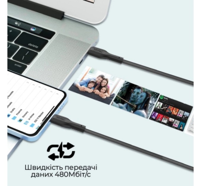Promate Дата кабель USB-C to Lightning cablekit-ci Promate (cablekit-ci)