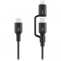 Дата кабель USB-C to USB-C/Lightning powerlink-cci.black Promate (powerlink-cci.black)