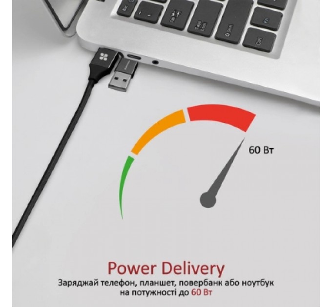 Дата кабель USB 2.0 AM to Lightning + Micro 5P + Type-C pentapower.black Promate (pentapower.black)