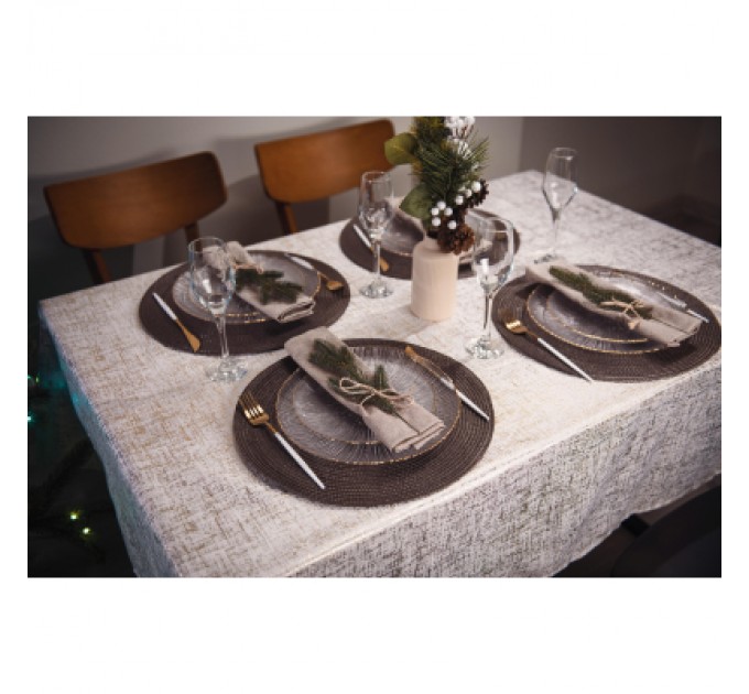 Скатертина Ardesto Shine 100% поліестер, золотавий 120х140 см (ART07SG)