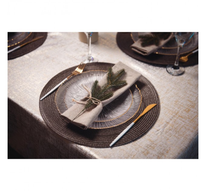 Скатертина Ardesto Shine 100% поліестер, золотавий 120х140 см (ART07SG)